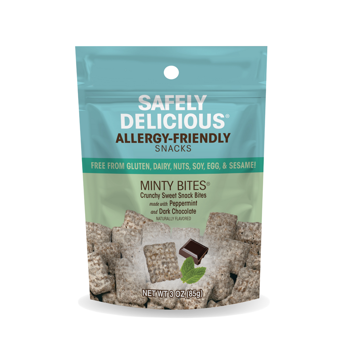 Shop Allergen-Free Snacks: Minty Bites-Peppermint & Dark Chocolate